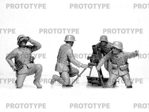 ICM 35715 WW2 German mortar GrW 34 with Crew (mortar and 4 figures) 1/35