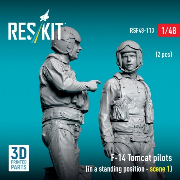 RESKIT RSF48-0113 F-14 Tomcat pilots (in a standing position - scene 1) (2 pcs) (3D Printed) (1/48)