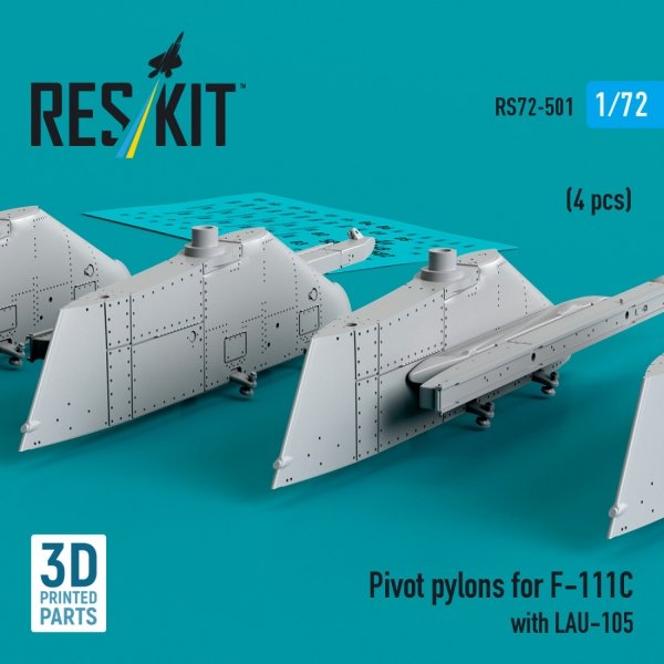 RESKIT RS72-0501 Pivot pylons for F-111C with LAU-105 (4 pcs) (1/72)
