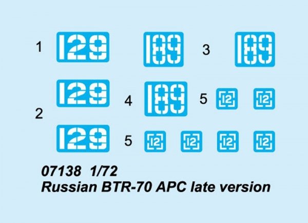 Trumpeter 07138 Russian BTR-70 APC late version 1/72