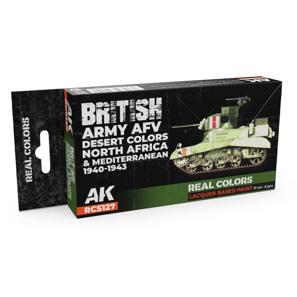 AK Interactive RCS127 British Army AFV Desert Colors. North Africa and Mediterranean 1940-1943 6x17ml