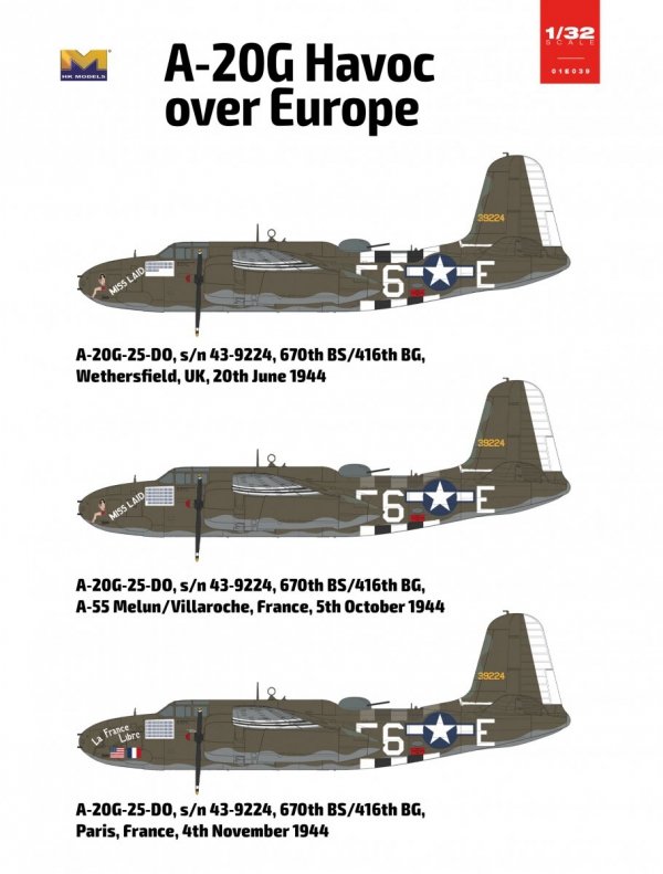 HK Models 01E039 A-20G Havoc over Europe 1/32