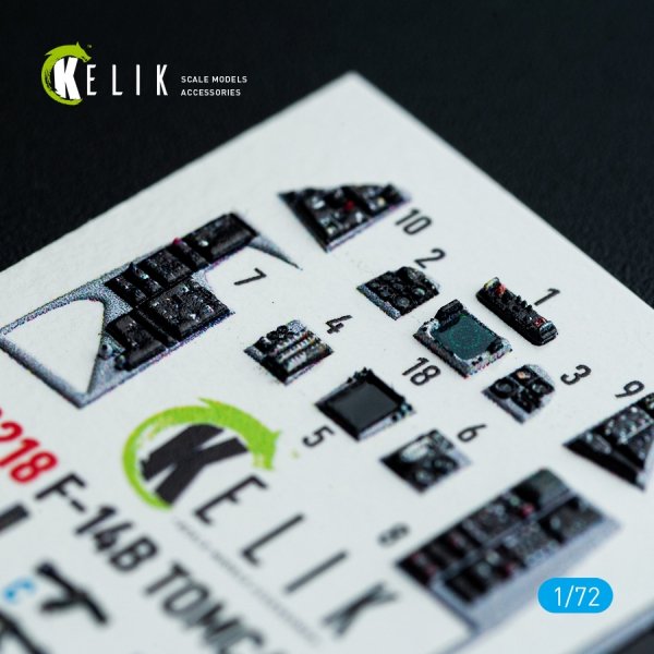 Kelik K72218 F-14B Tomcat - interior 3D decals for HobbyBoss kit (1/72)