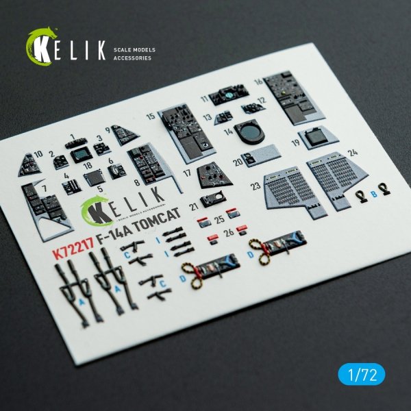Kelik K72217 F-14A Tomcat - interior 3D decals for HobbyBoss kit (1/72)