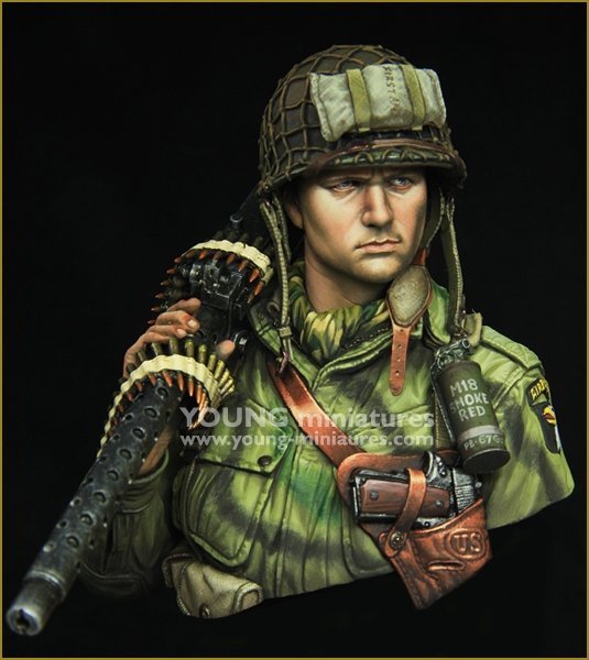 Young Miniatures YM1873 WW2 US AIRBORNE with M1919 1/10