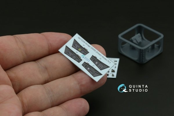 Quinta Studio QD+72248 Mirage 2000D 3D-Printed &amp; coloured Interior on decal paper (Dream Model) (with 3D-printed resin part) 1/72