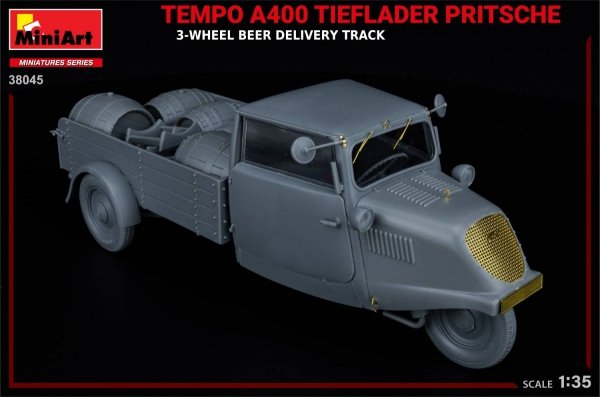 MiniArt 38045 TEMPO A400 TIEFLADER PRITSCHE 3-WHEEL BEER DELIVERY TRUCK 1/35