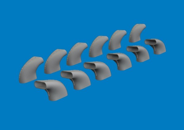 Eduard 624011 Messerschmitt Bf-109 G-5 / G-6 - Exhaust Stacks (3D-Printed / for Airfix Kits) 1/24