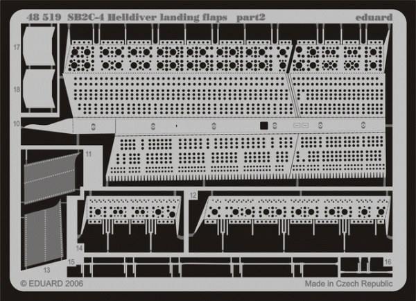 Eduard 48519 SB2C-4 landing flaps 1/48  (ACCURATE MINIATURES, MONOGRAM, REVELL)