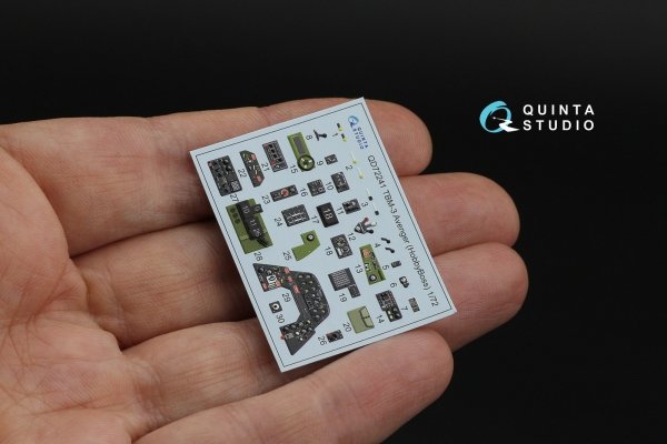 Quinta Studio QD72241 TBM-3 Avenger 3D-Printed &amp; coloured Interior on decal paper ( HobbyBoss ) 1/72