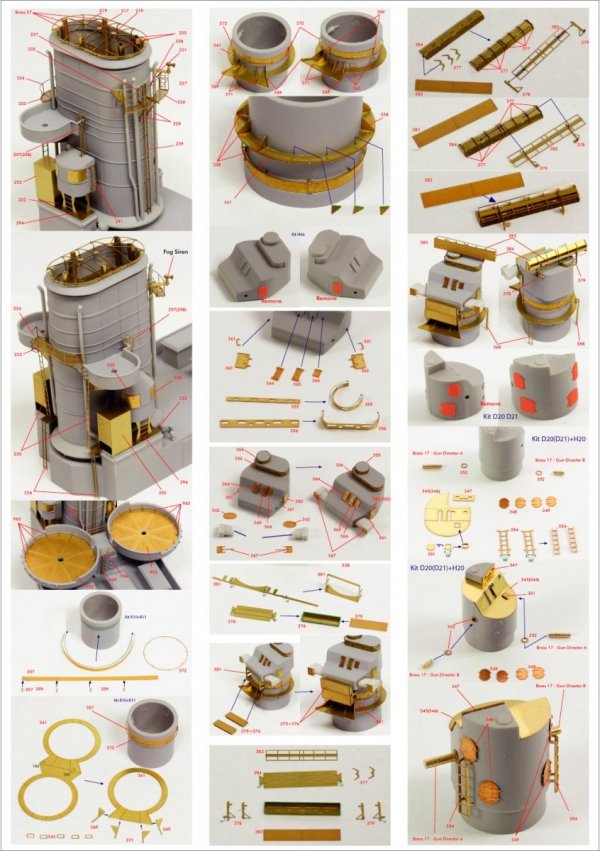 Pontos 23007F1 HMS RODNEY 1942 Detail Up Set 1/200