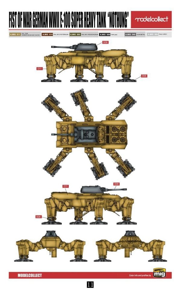 Modelcollect UA72126 Fist of War German WWII E-100 Supper Heavy Tank Nothung (1:72)