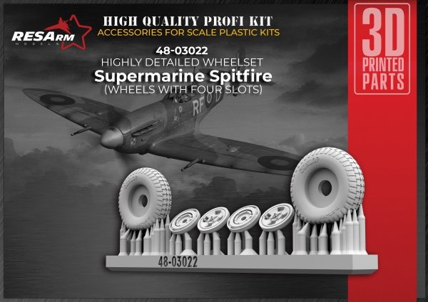 RESArm 48-03022 SPITFIRE VAR 3 - Wheels under load (3D resin printing) 1/48
