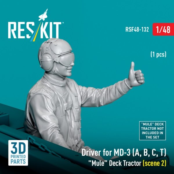 RESKIT RSF48-0132 Driver for MD-3 (A, B, C, T) "Mule" Deck Tractor (scene 2) (1 pcs) (3D Printed) (1/48)