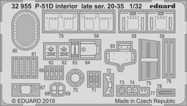Eduard 32955 P-51D interior late ser. 20-35 1/32 TAMIYA 