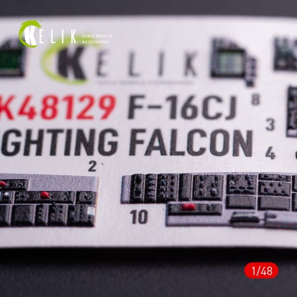 Kelik K48129 F-16CJ - interior 3D decals for Hasegawa kit (1/48)