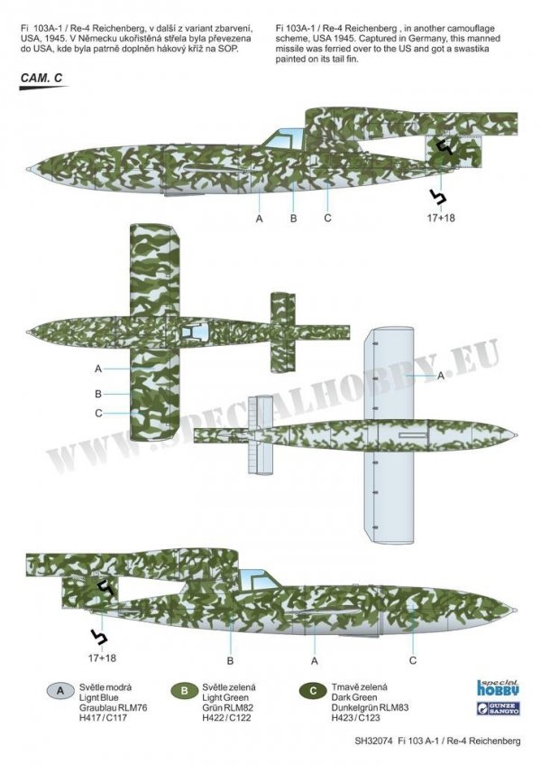 Special Hobby 32074 Fieseler Fi 103R / V-1 Reichenberg 1/32
