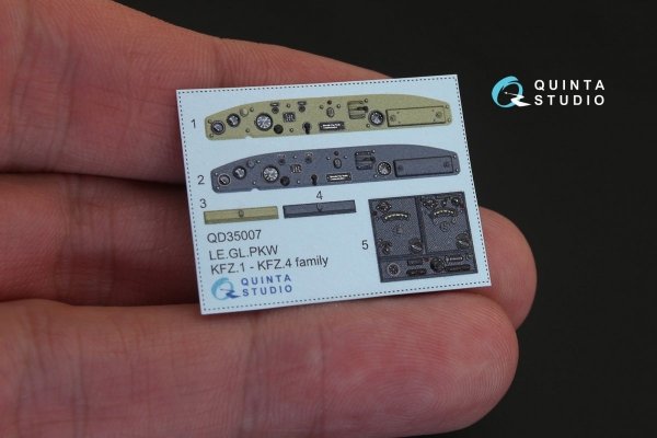 Quinta Studio QD35007 KFZ 1-4 3D-Printed &amp; coloured Interior on decal paper (for ICM kits) 1/35