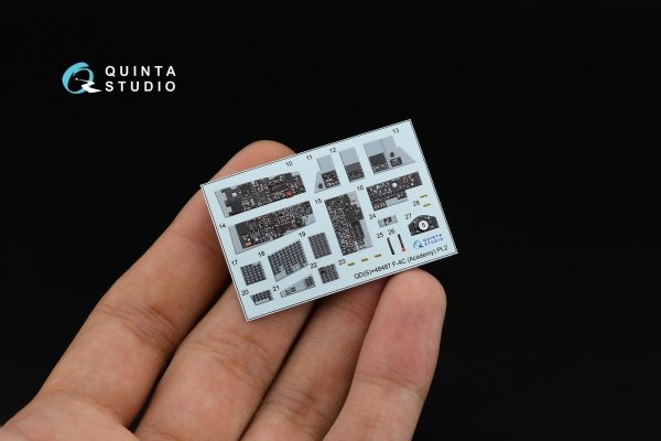 Quinta Studio QD+48487 F-4C Phantom II 3D-Printed &amp; coloured Interior on decal paper (Academy) (with 3D-printed resin parts) 1/48