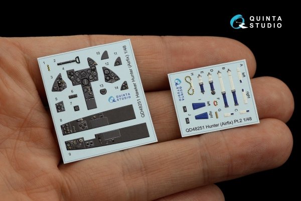 Quinta Studio QD48251 Hawker Hunter 3D-Printed &amp; coloured Interior on decal paper (Airfix) 1/48