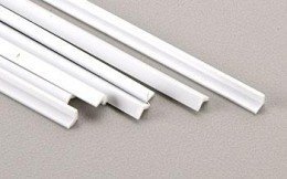 Plastruct 90506 Kątownik &quot;L&quot; 6,4mm x 6,4mm x 0,9mm - 600mm (Styrene White) / 5 szt.