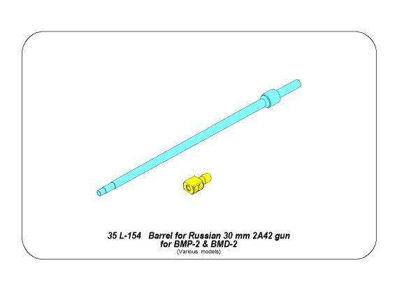 Aber 35L-154 Barrel for Russian 30mm 2A42 gun for BMP-2 and BMD-2 (1:35)	