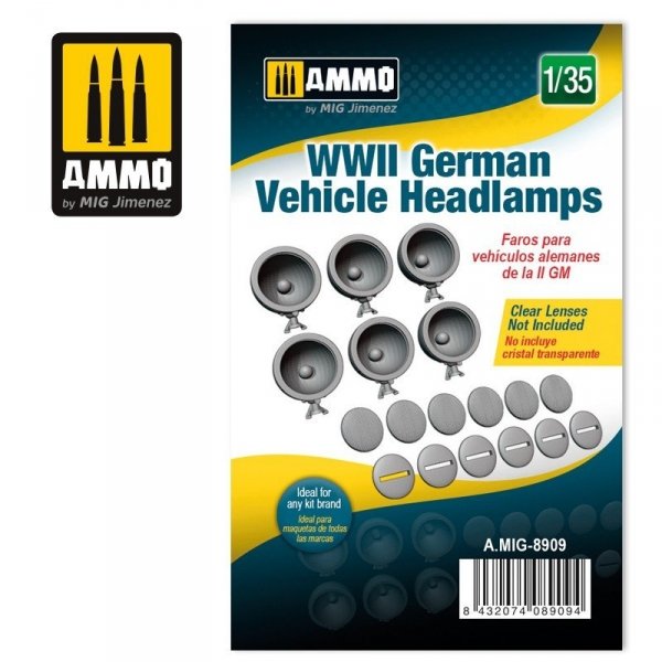 Ammo of Mig 8909 WWII German Vehicle Headlamps 1/35