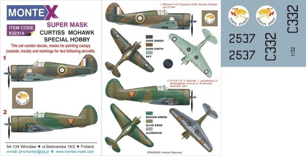 Montex K32314 P-36 MOHAWK 1/32