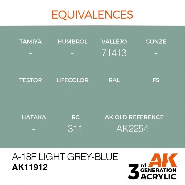 AK Interactive AK11912 A-18F LIGHT GREY-BLUE – AIR 17ml