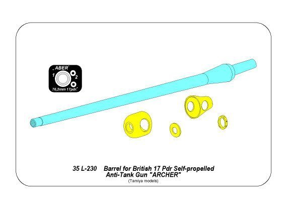 Aber 35L-230 Barrel for 17pdr. Self-propelled A/T gun “Archer” (1:35)