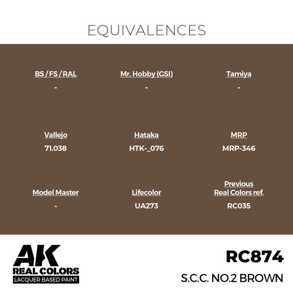 AK Interactive RC874 S.C.C. No.2 Brown 17 ml