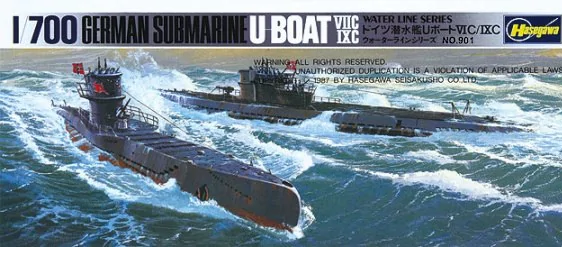 Hasegawa WL901 SUBMARINE U BOAT VIIC / IXC 1/700