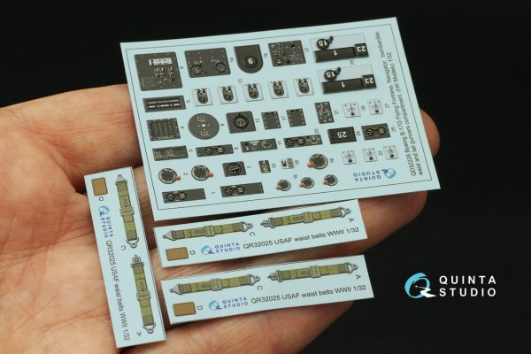 Quinta Studio QD32226 Boeing B-17G Navigator, bombardier, waist and tail gunners compartments. 3D-Printed coloured Interior (HK models) 1/32