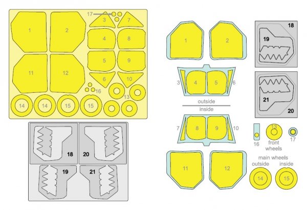 Omask 54070 Ka-52 Alligator double-sided mask (for Zvezda 4830) 1/48