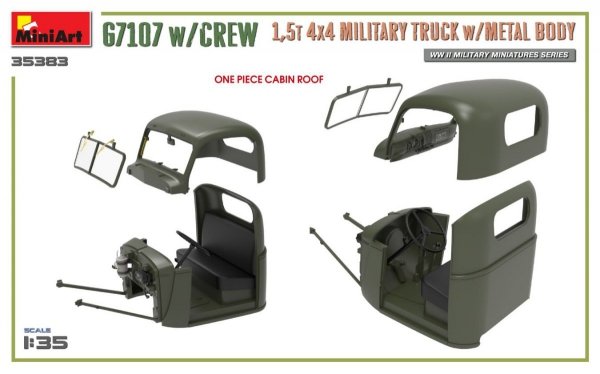 MiniArt 35383 G7107 w/CREW 1,5t 4X4 CARGO TRUCK w/METAL BODY 1/35