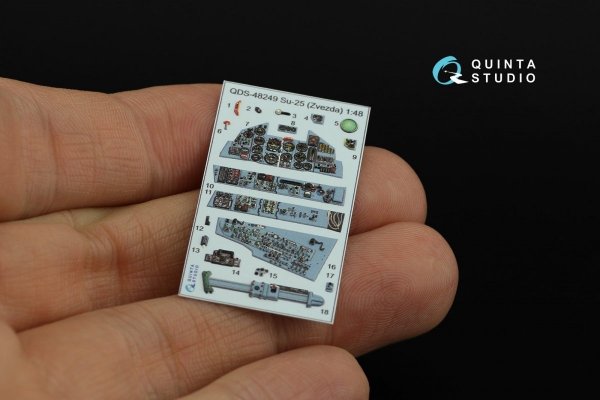 Quinta Studio QDS-48249 Su-25 3D-Printed &amp; colored Interior on decal paper (Zvezda) 1/48