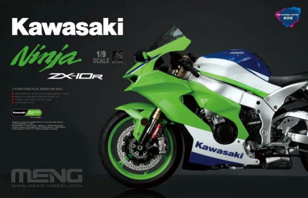 Meng Model MT-007s Kawasaki Ninja ZX-10R Pre-Coloured Edition 1/9