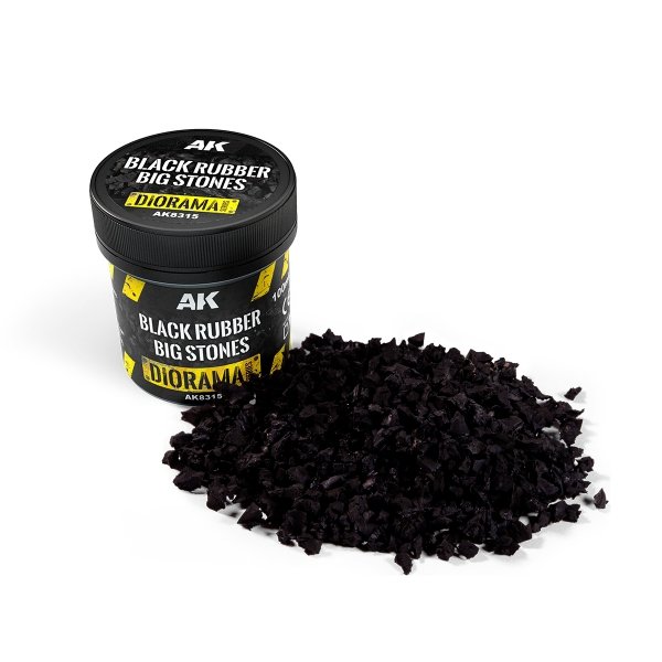 AK Interactive AK8315 BLACK RUBBER BIG STONES 100ml