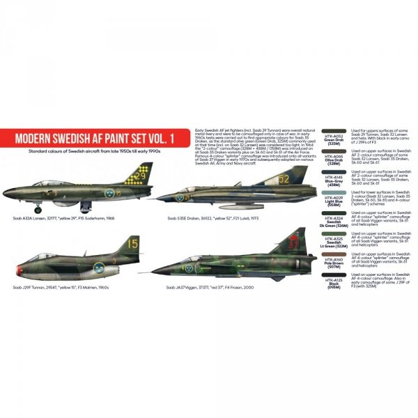 Hataka HTK-AS101 Modern Swedish AF paint set vol.1 (8x17ml)