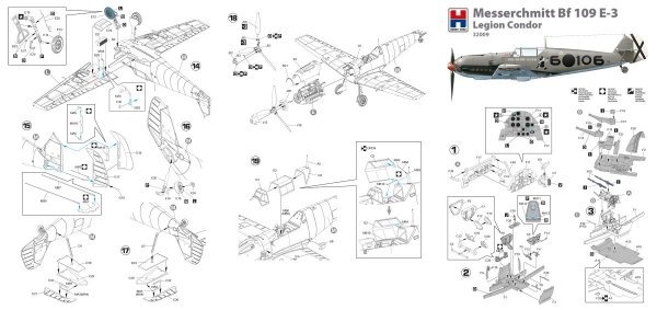 Hobby 2000 32009 Messerschmitt Bf-109 E-3 Legion Condor ( DRAGON + CARTOGRAF + MASK ) 1/32