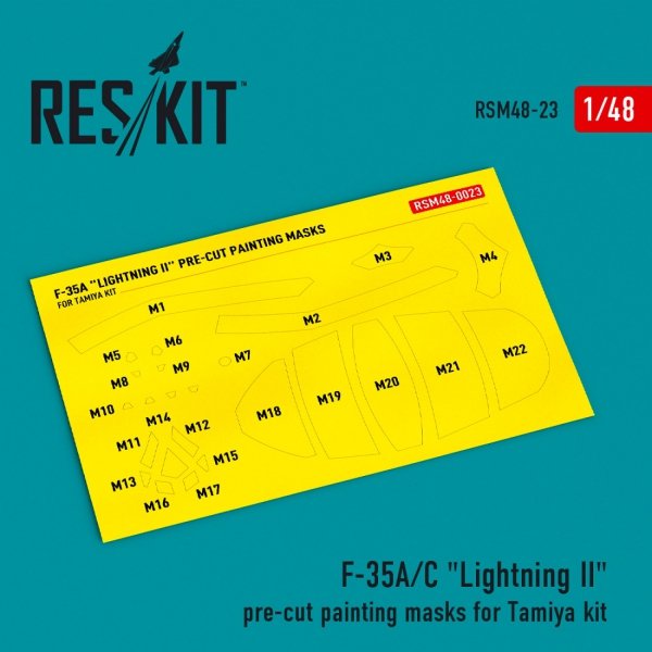 RESKIT RSM48-0023 F-35 A/С "Lightning II" pre-cut painting masks for Tamiya kit 1/48
