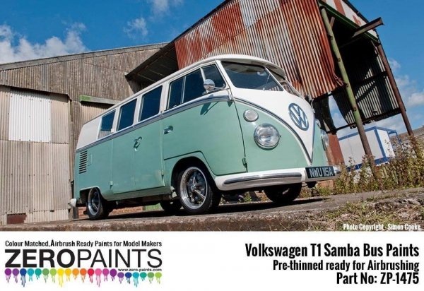 Zero Paints ZP-1475-2 Volkswagen T1 Samba Bus Blue White L289 (Top) - Turquoise L380 (Bottom) 2x30ml