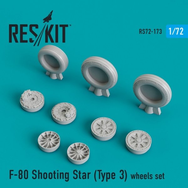 RESKIT RS72-0173 F-80 &quot;SHOOTING STAR&quot; (TYPE 3) WHEELS SET 1/72