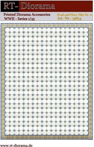 RT-Diorama 35834 Printed Accessories: Wall and Floor Tiles Nr.11 1/35