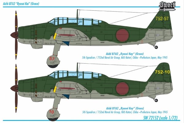 Sword 72152 Aichi B7A2 Grace 1/72