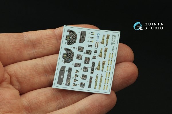 Quinta Studio QD72179 Bf 110C/D/E 3D-Printed &amp; coloured Interior on decal paper (Eduard) 1/72