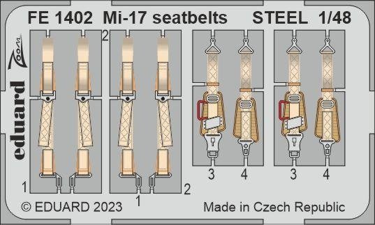 Eduard FE1402 Mi-17 seatbelts STEEL Trumpeter 1/48