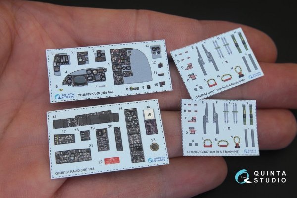 Quinta Studio QD48183 KA-6D Intruder 3D-Printed &amp; coloured Interior on decal paper (for conversion from HobbyBoss kit) 1/48