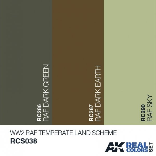 AK Interactive RCS038 RAF TEMPERATE LAND SCHEME 3x10ml
