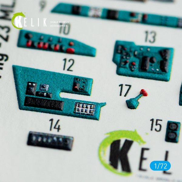KELIK K72057 MIG-23 ML/MLA INTERIOR 3D DECALS FOR CLEARPROP KIT 1/72